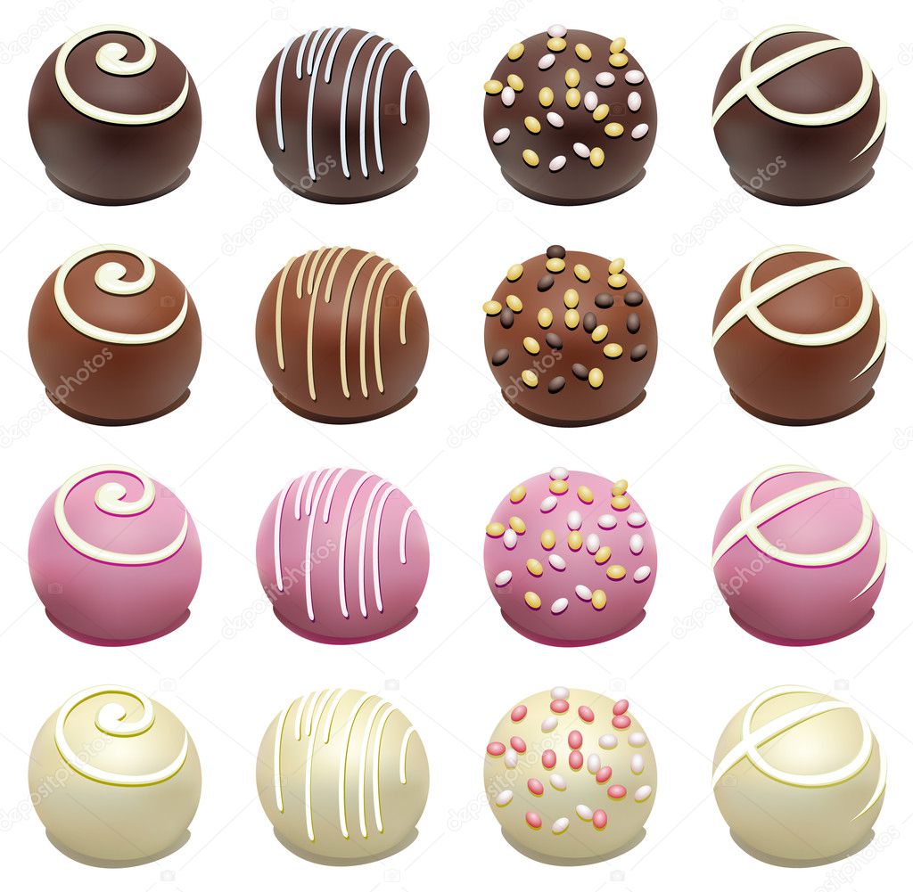 Vector set of chocolate candies — Stock Vector © dmstudio 9777460