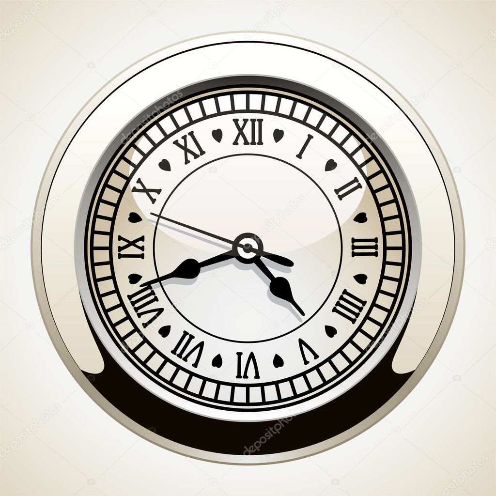 Vector Vintage Clock — Stock Vector © Dmstudio #9802551