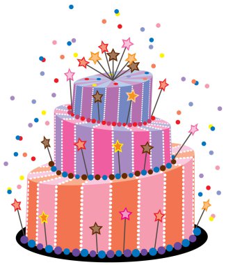Vector big birthday cake