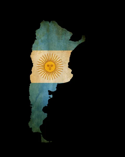 Obrys mapy Argentiny s příznakem grunge vložit izolované na bla — Stock fotografie