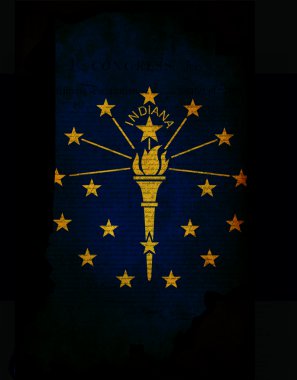 ABD Amerikan Indiana Eyalet harita anahat grunge etkisi bayrak ile bir
