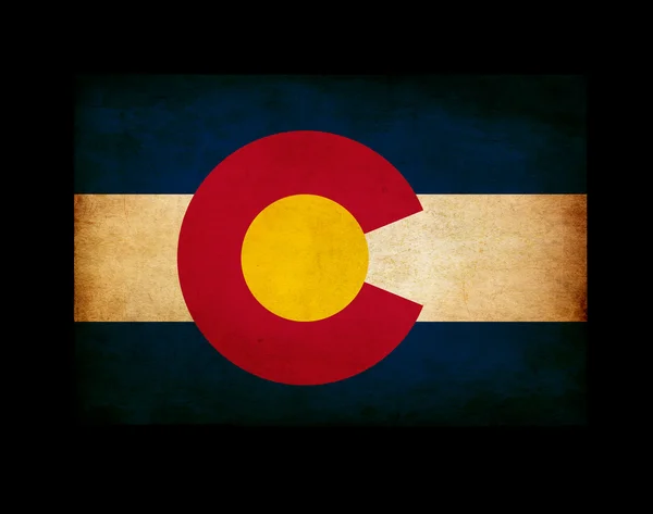 Структури США американський штату Колорадо карту з прапором ефекту гранж — стокове фото