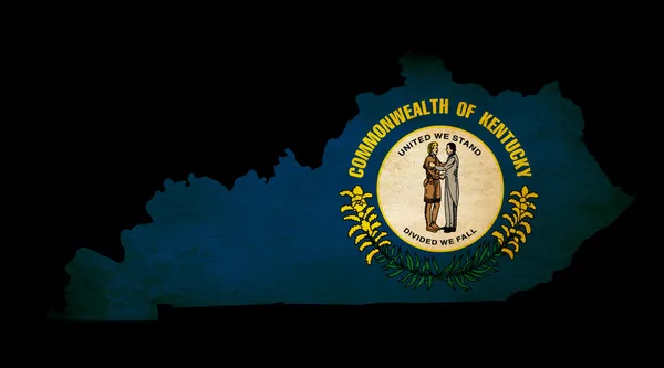 Mapa del estado de Kentucky con bandera de efecto grunge — Foto de Stock
