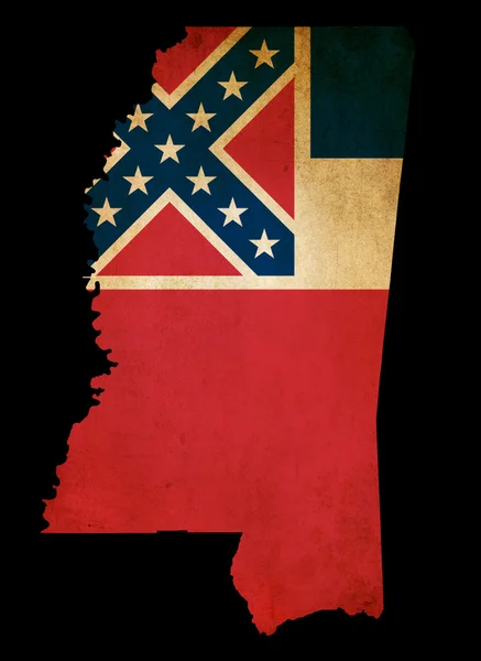Estados Unidos Mapa del estado de Mississippi con efecto grunge fl — Foto de Stock