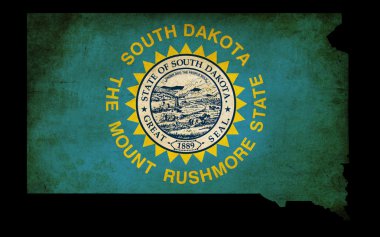 USA American South Dakota State Map outline with grunge effect f clipart