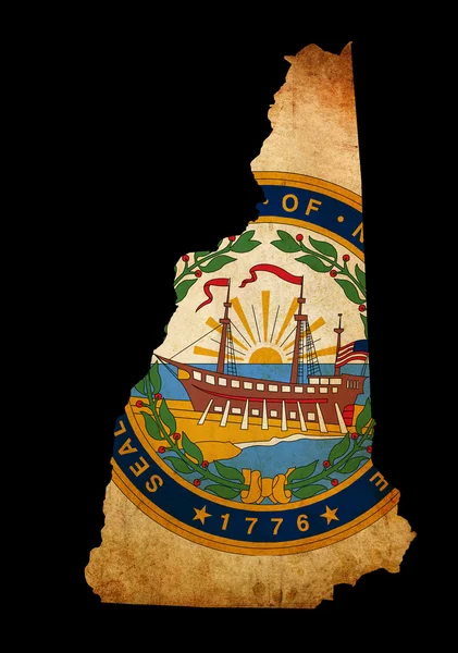 Stati Uniti d'America New Hampshire State Map schema con effetto grunge — Foto Stock