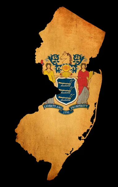 Stati Uniti d'America New Jersey State Map schema con effetto grunge fla — Foto Stock