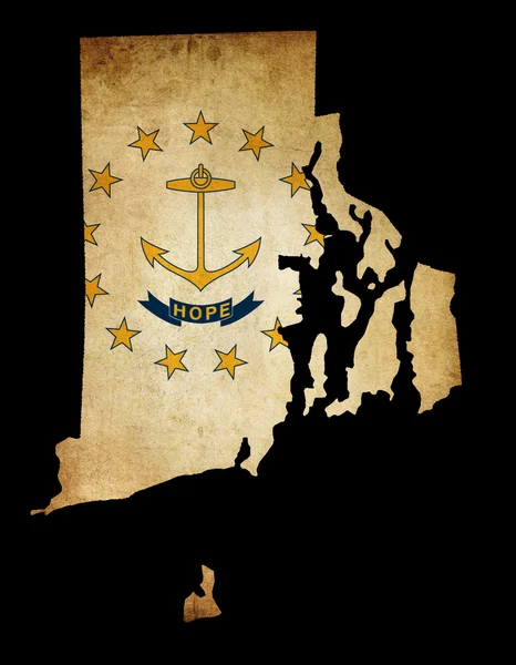 Stati Uniti d'America Rhode Island State Map schema con effetto grunge f — Foto Stock