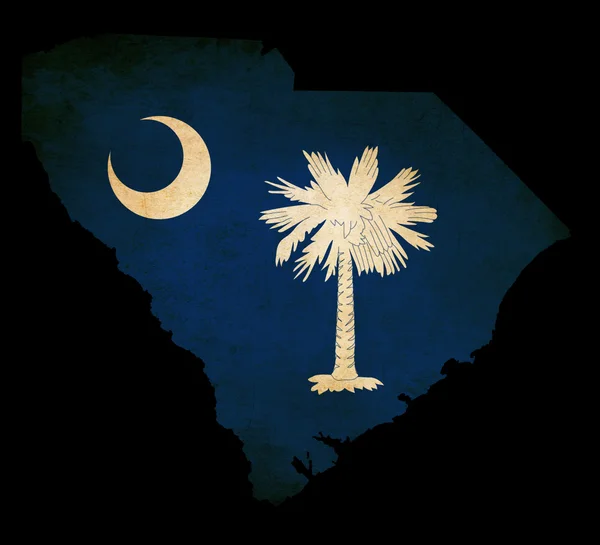 Stati Uniti d'America South Carolina State Map schema con effetto grunge — Foto Stock