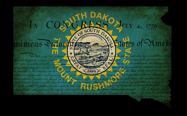 EUA American South Dakota State Map esboço com efeito grunge f — Fotografia de Stock