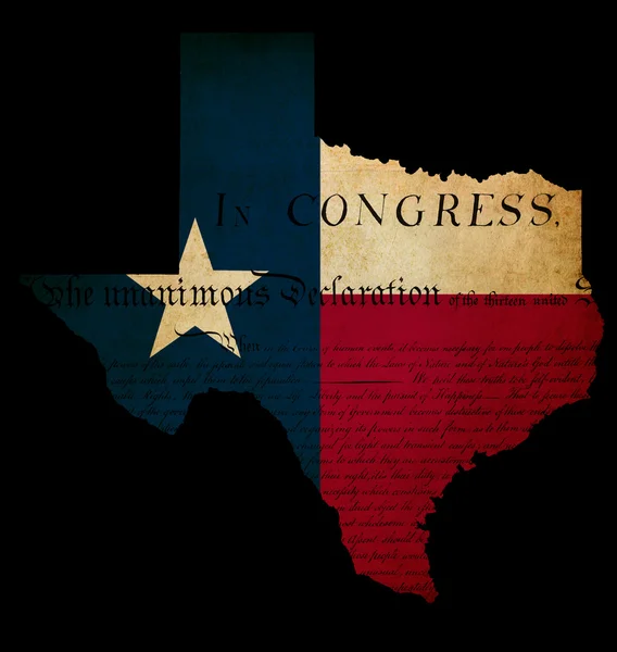 USA American Texas State Map Outline mit Grunge-Effekt Flagge ins — Stockfoto