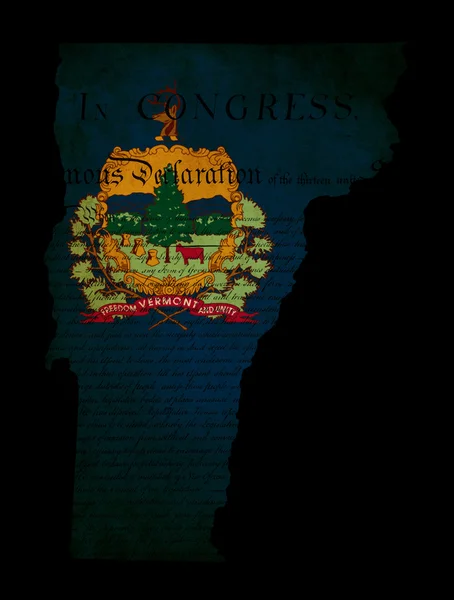États-Unis Carte de l'État du Vermont avec drapeau à effet grunge i — Photo