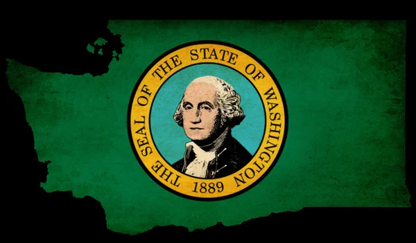 Структури США американських Вашингтоні державний карту з гранж ефекту fla — стокове фото