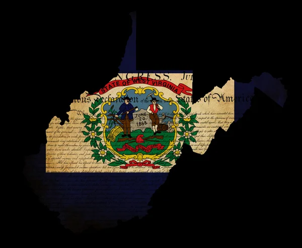 Stati Uniti d'America West Virginia State Map schema con effetto grunge — Foto Stock