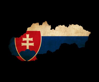Slovakia grunge map outline with flag