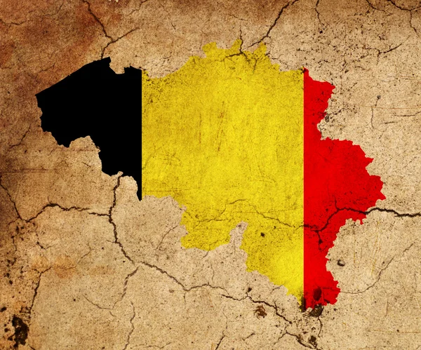 Esquema de mapa grunge Bélgica con bandera — Foto de Stock