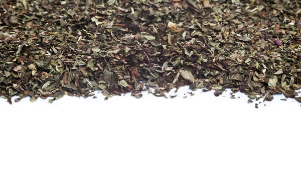 Chopped mint leaves on white background — Stock Photo, Image