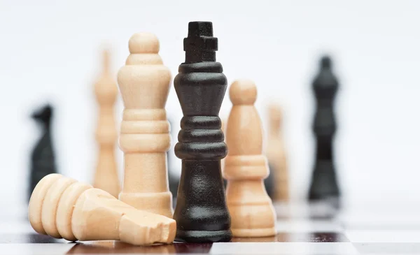 Chess game of strategy business concept application — Stock Photo, Image