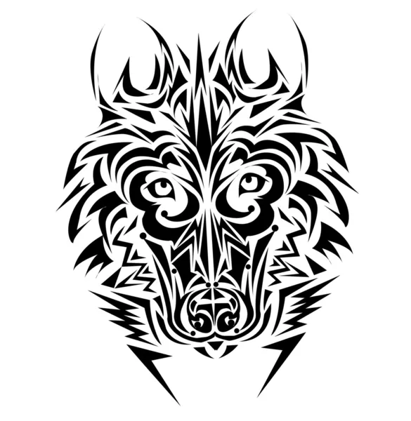 Lobo tribal tatuaje estilo — Archivo Imágenes Vectoriales