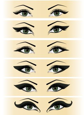 Illustration set female eyes clipart