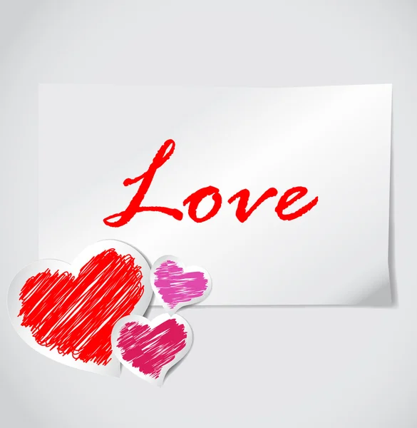 Valentine dopisní papír se srdcem — Stockový vektor