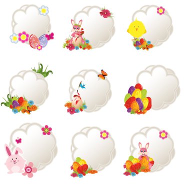 farklı dekoratif Paskalya Etiketler topluluğu