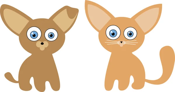子犬と子猫のイラスト — ストックベクタ