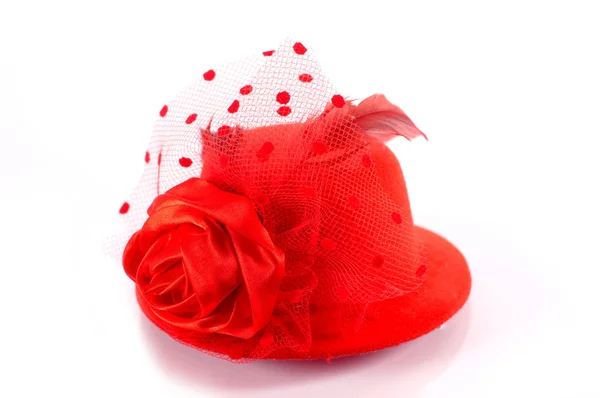 Sombrero rojo aislado en blanco — Foto de Stock