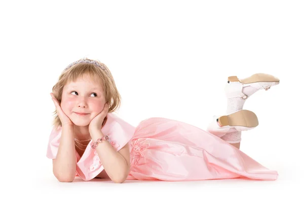 stock image Little girl in a pink dress