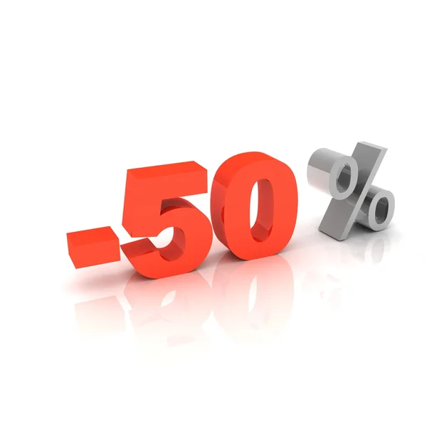 3D-s word 50 százalék kedvezményt elszigetelt fehér alapon — Stock Fotó