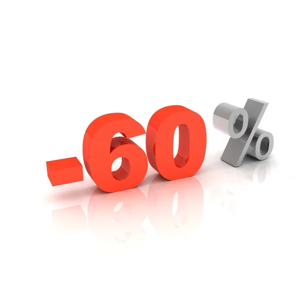 Porcentaje, -60% — Foto de Stock