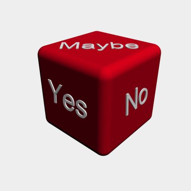 Maybe yes no dice clipart