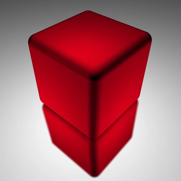 Cubo rojo aislado sobre fondo blanco — Foto de Stock