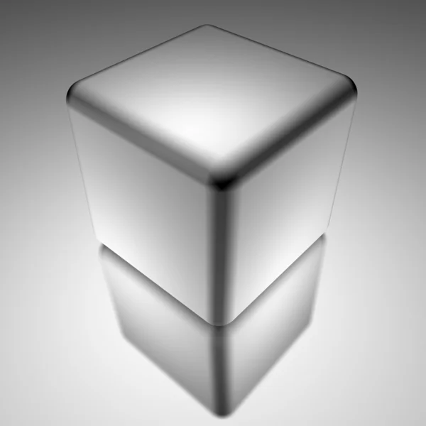 White cube isolated over white Stock Photo