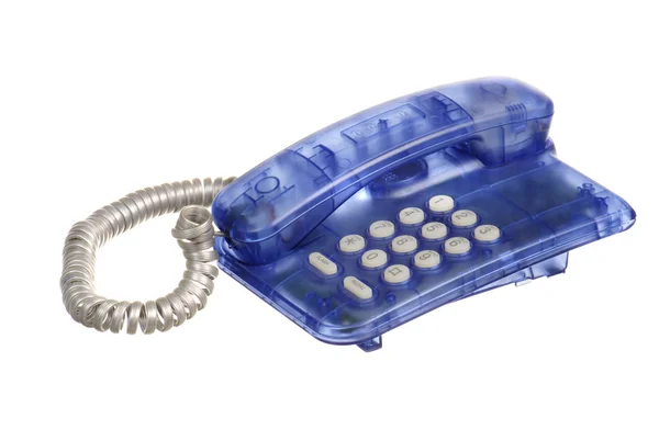 Telefono digitale blu isolato su bianco — Foto Stock