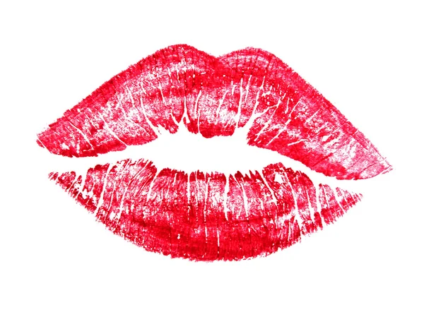 Hermosos labios rojos aislados en blanco — Foto de Stock