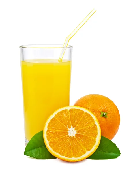 Zumo de naranja y naranjas — Foto de Stock