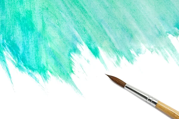 Abstract watercolor painted background with brush — Stock Photo, Image