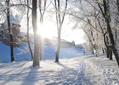 Ancient fortress in winter