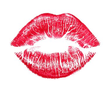 Red lips isolated on white clipart