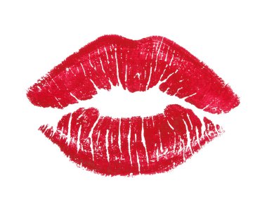 Red lips isolated on white clipart