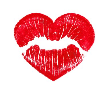 Heart shape kissing lips clipart