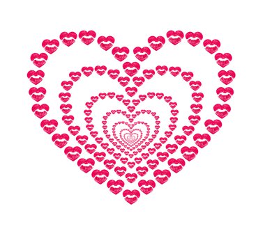 Heart shape kissing lips clipart