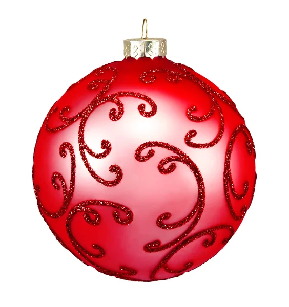 Красивый красный рождественский бал — стоковое фото