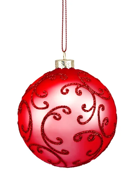 Όμορφη κόκκινη Χριστουγεννιάτικη μπάλα — Φωτογραφία Αρχείου