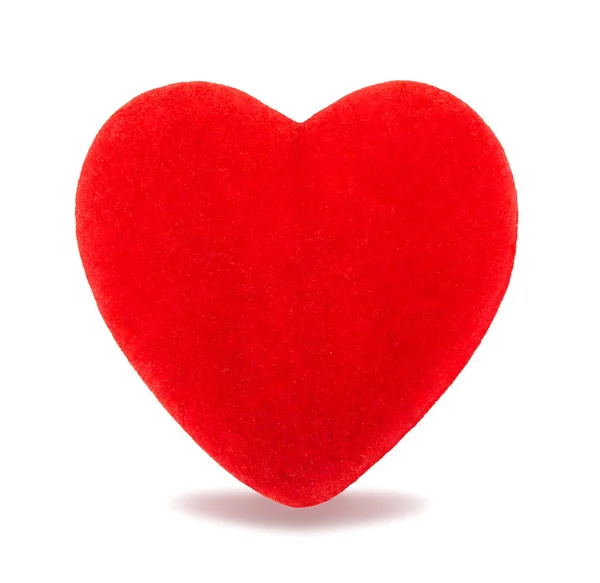 Belo coração de veludo vermelho — Fotografia de Stock