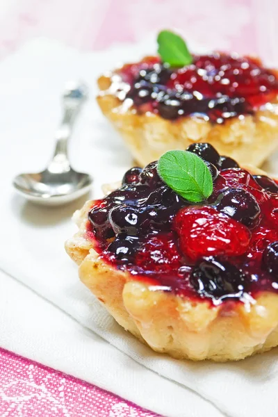 Verse blackberry en raspberry cake — Stockfoto