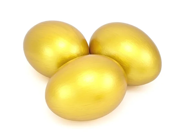 Drie gouden eieren — Stockfoto