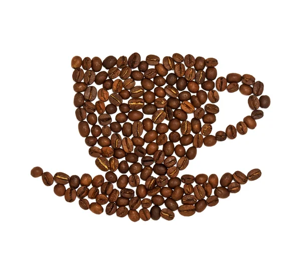 Taza de café hecha de frijoles —  Fotos de Stock
