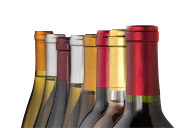 Wine bottle necks, isolated clipart
